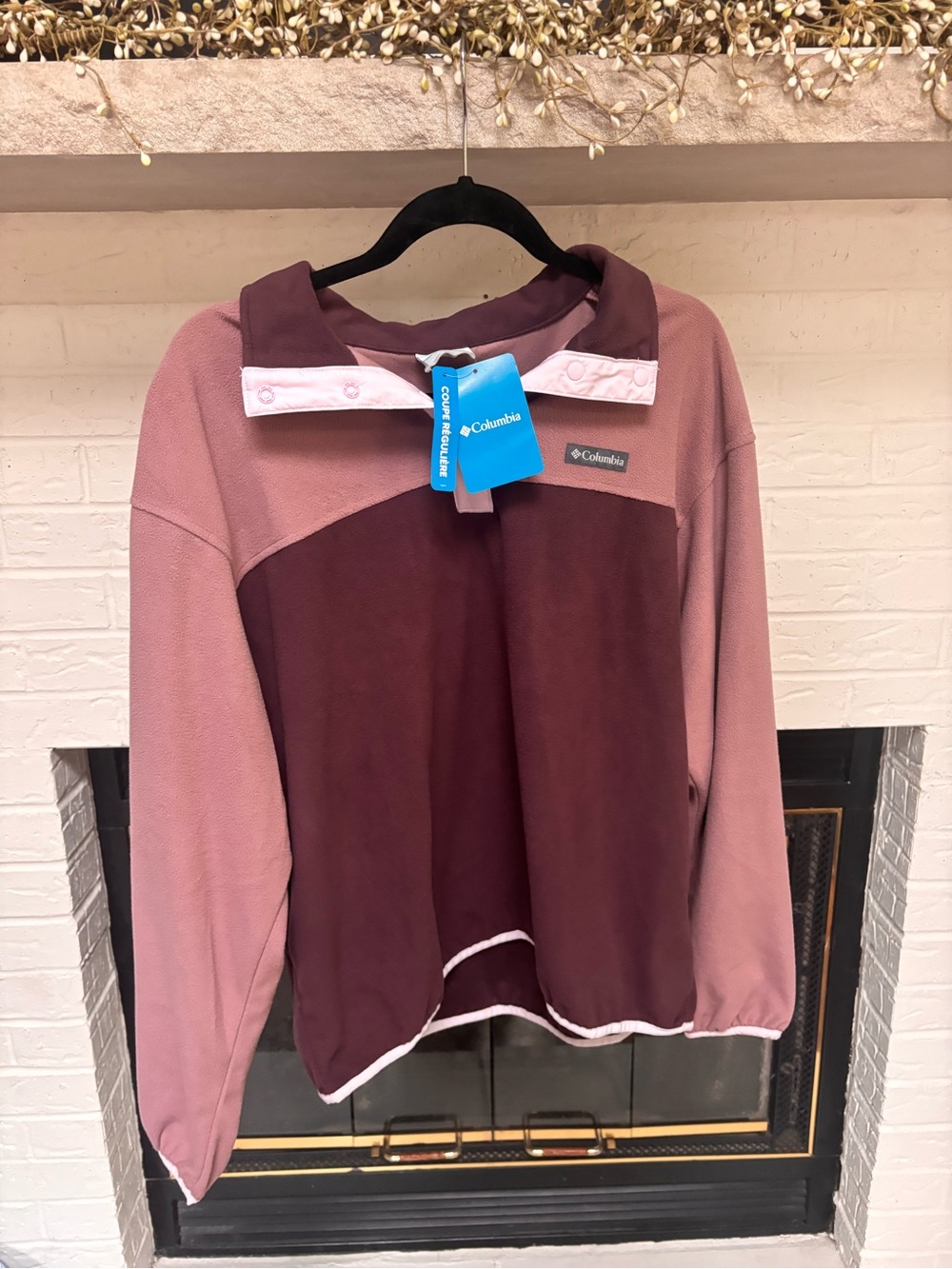 Columbia Women's Two-Tone Rose and Plum Pullover Fleece